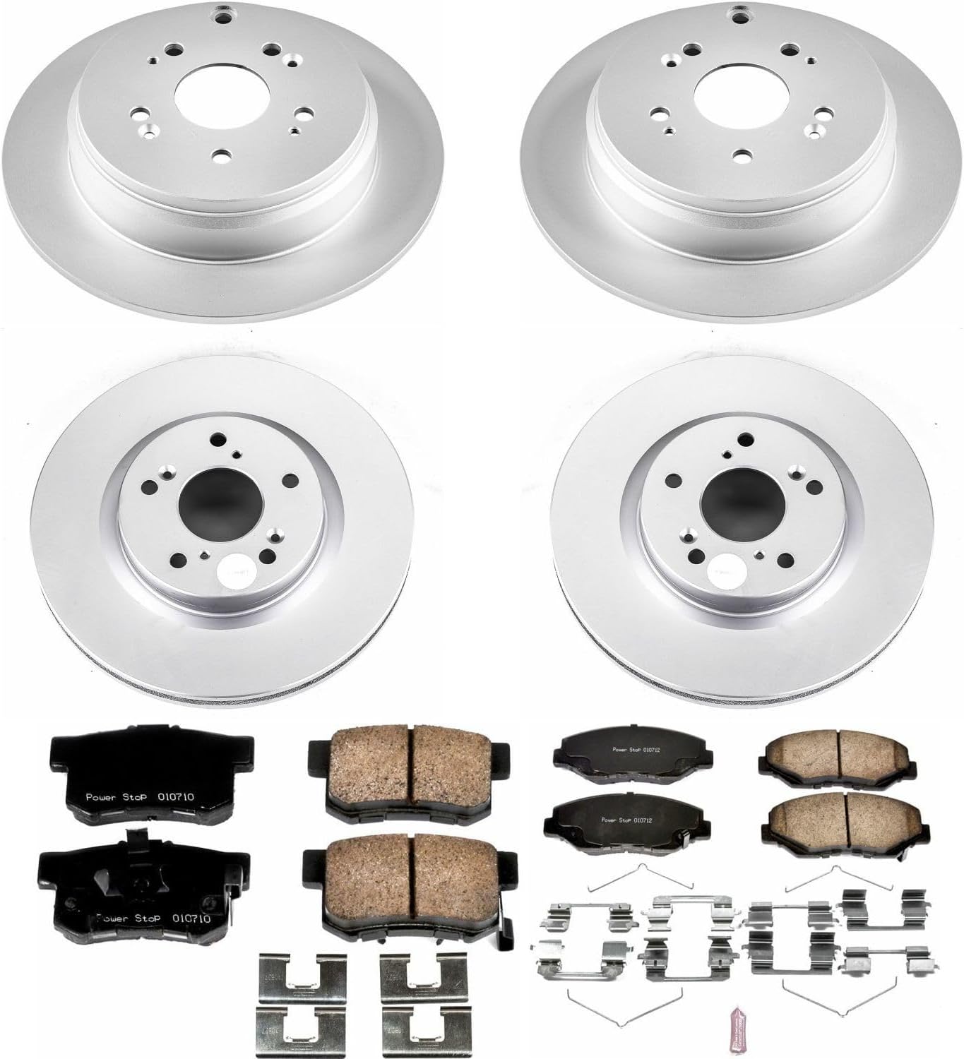 PowerStop Front and Rear Brake Kit for Honda CR-V 2012-16 - Fully-Coated Disc Rotors with Z17 Ceramic Brake Pads Replacement, CRK6489