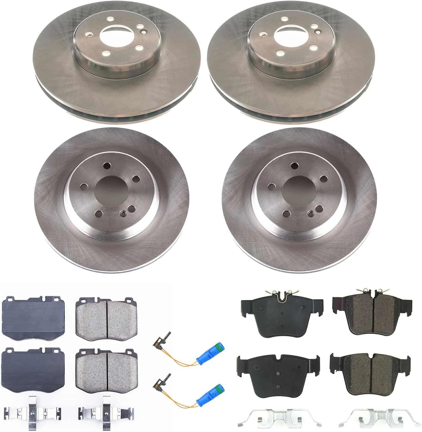 PowerStop Front and Rear Brake Kit for Mercedes-Benz GLC300 2016-18 - Z17 Ceramic Brake Pads & Disc Rotors Replacement, KOE7970