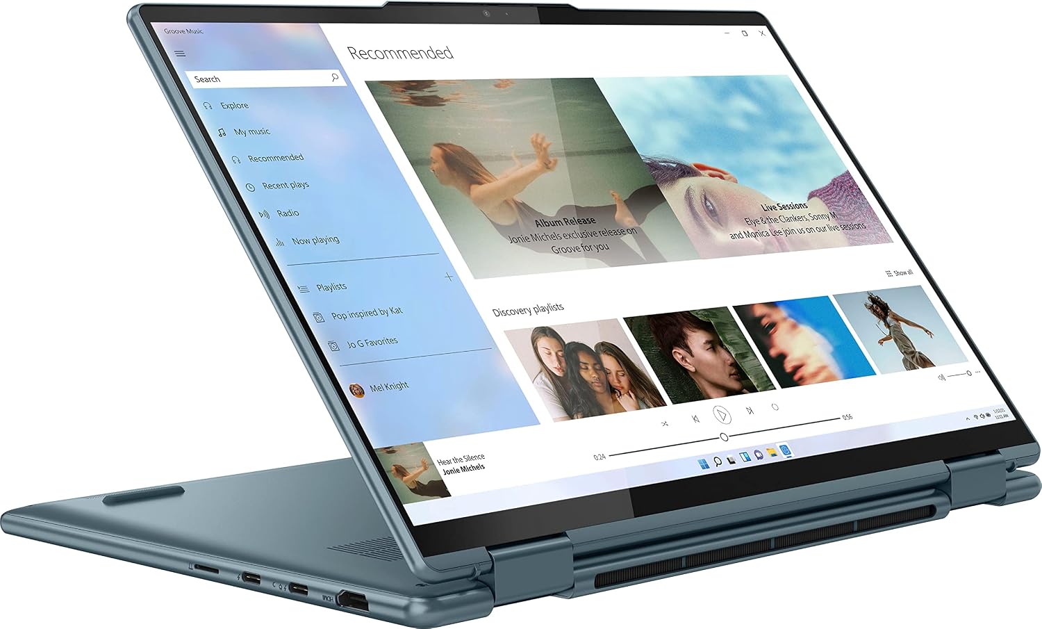 Lenovo ENOVO Yoga 7i 2-in-1 Laptop 14'' 2.2K Touchscreen12th Core i7-1255U Iris Xe Graphics 16GB RAM 1TB SSD WI-FI 6E Thunderbolt 4 Backlit KB w/ FP Windows 11 Pro RATZK 32GB USB, Stone Blue, (82QE)