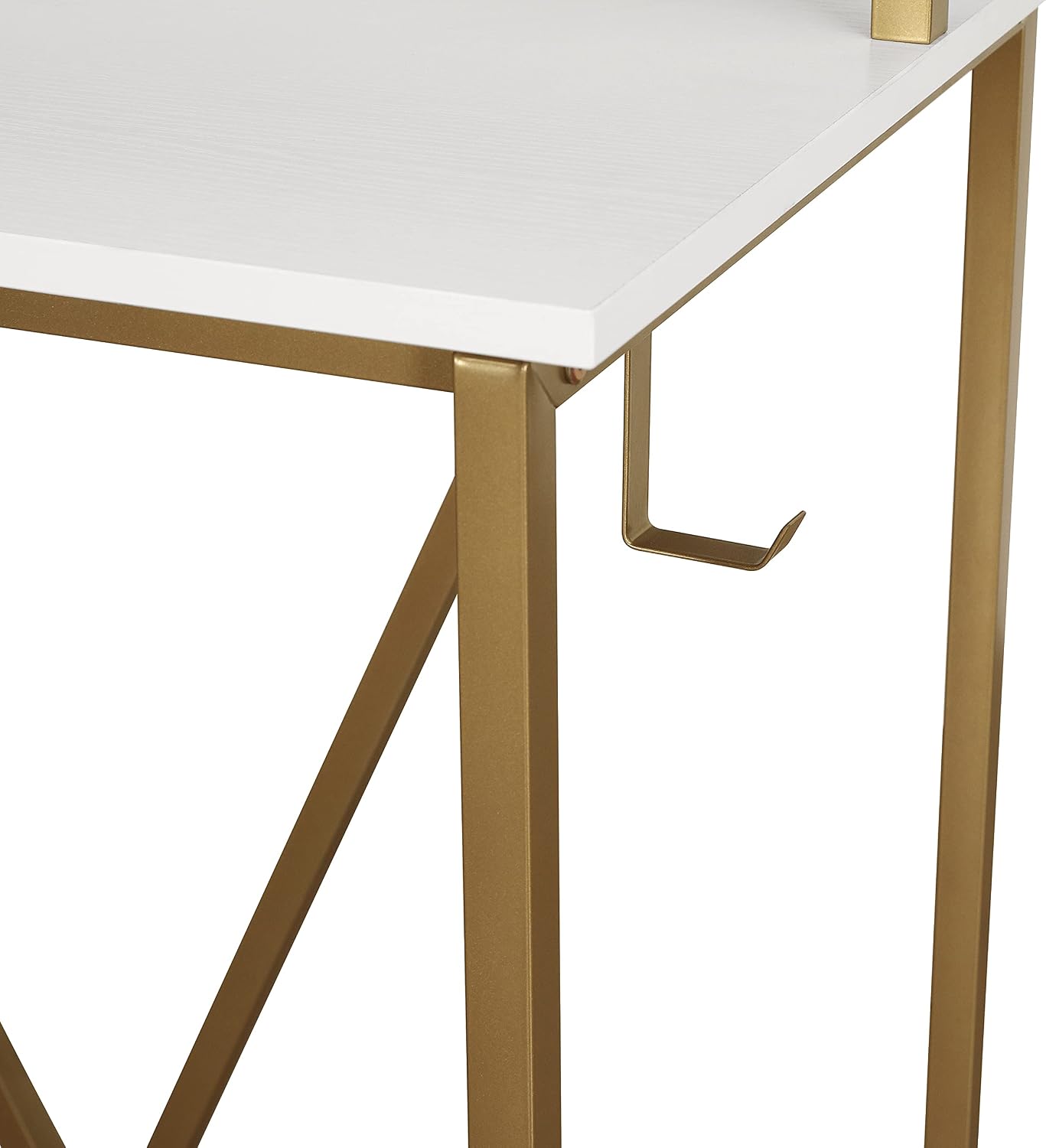 Techni Mobili Computer Desk - Industrial Writing Desk with Storage Shelves, Monitor Stand, & Accessory Holder - Home Office Laptop Computer Table with CPU Caddy & 2-Tier Small Bookshelf Space