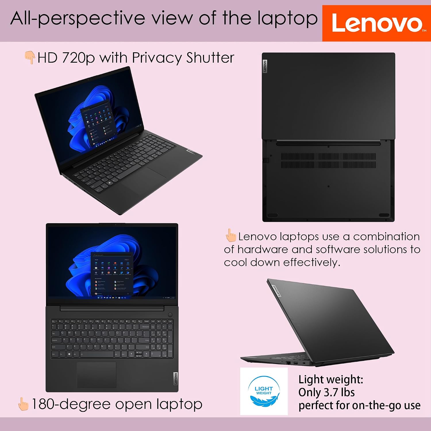 Lenovo V15 G3 Business Laptop, 15.6' FHD Screen, 12th Gen Intel 10 Cores i7-1255U up to 4.7GHz, 16GB RAM, 1TB PCIe SSD, HD Camera with Privacy Shutter, Wi-Fi, HDMI, Windows 11 Home, Black