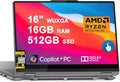 Lenovo Yoga 7 2-in-1 Laptop 16' WUXGA IPS Touch AMD 8-core Ryzen 7 8840HS (>i7-12700H) 16GB RAM 512GB SSD for Creator Designer Business Professional Win11 ICP Hub PC