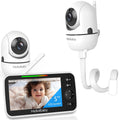 HelloBaby Baby Monitor 2 Cameras with Mount, Upgrade 5'' IPS Screen 26-Hour Battery Life, Crib Baby Monitor Mount Without Tools or Wall Damage