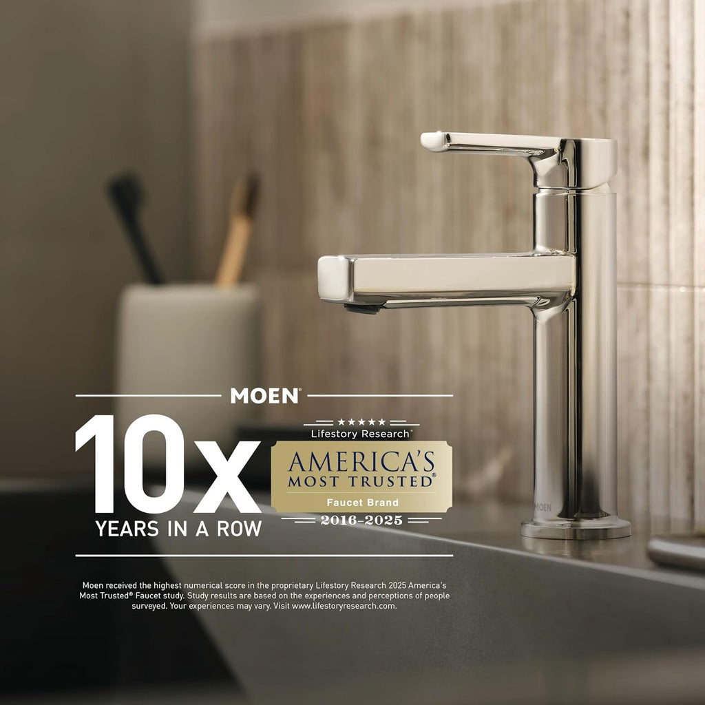 Moen YB6462NL Belfield 2-Light Dual-Mount Bath Bathroom Vanity Fixture with Frosted Glass, Polished Nickel