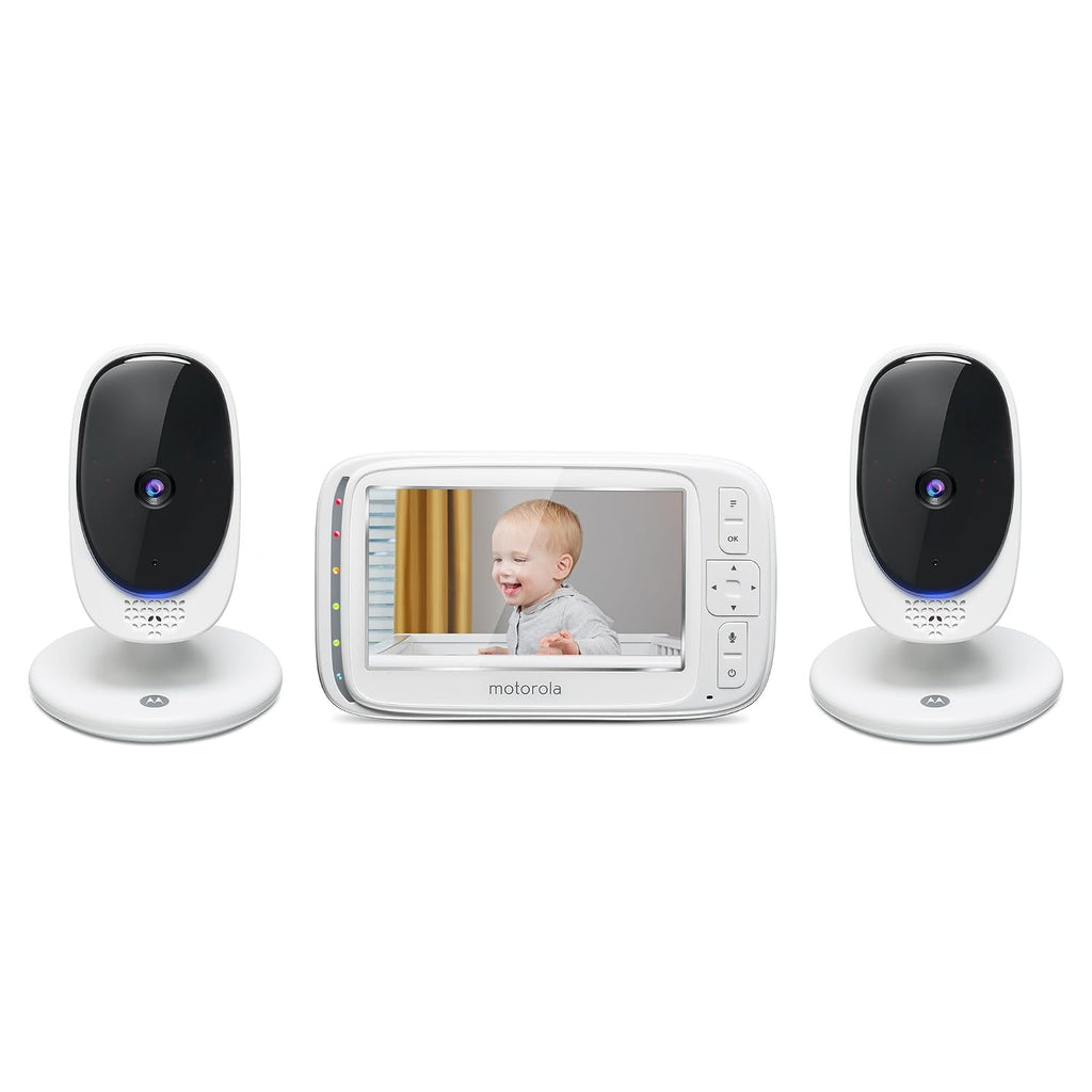 Motorola Comfort 50-2 Video Baby Monitor 5' LCD Color Display and 2 Cameras with Digital Zoom, Two-Way Audio, Infrared Night Vision and 5 Soothing Lullabies