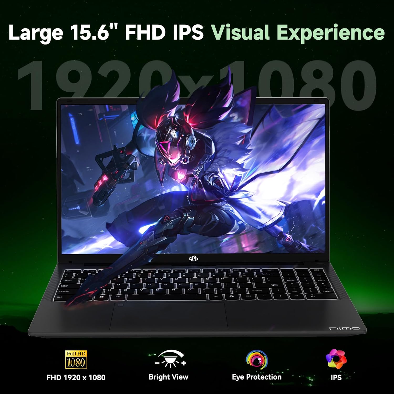 Nimo Laptop Computer, AMD Ryzen 7 7735HS (8C/16T, Beats i7-12700H), 32GB DDR5 RAM 1TB NVMe SSD, 15.6' FHD IPS, Backlit Keyboard Fingerprint Win 11, Business Laptop for College Students & Gaming