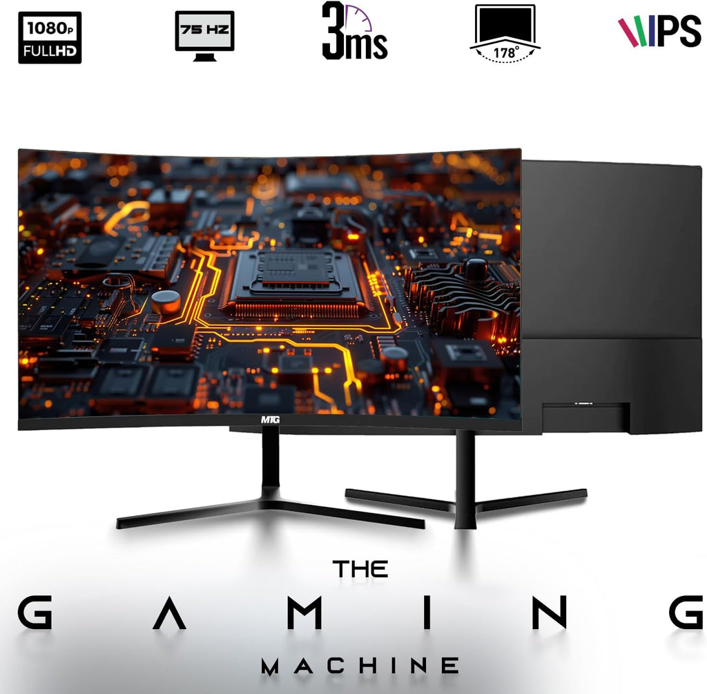 TechMagnet HP G4 Desktop Computer PC,AMD Pro A10-9700 R7,16GB RAM,1TB SSD, 27-inch Curved Monitor, RGB Speaker, RGB Keyboard with AI-Enabled Copilot Key, Mouse,2X ARGB Fan WiFi,Windows 11 Pro(Renewed)