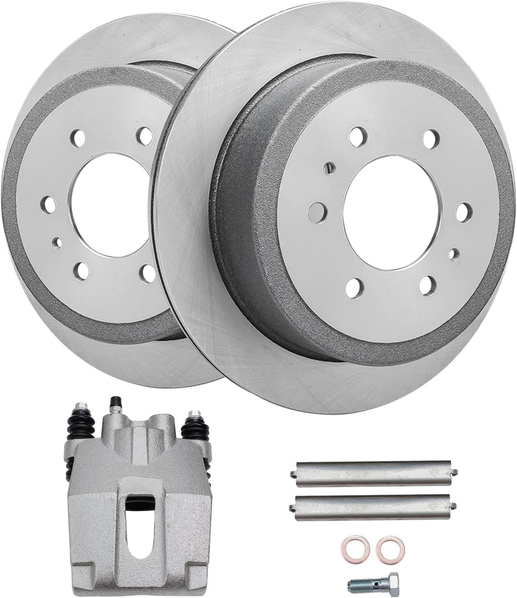 Detroit Axle - Rear Brake Kit for Ford 2004-2011 F-150, Lincoln 2006-2008 Mark LT, Disc Brakes Rotors Disc Brake Caliper w/Bracket 2007 Replacement