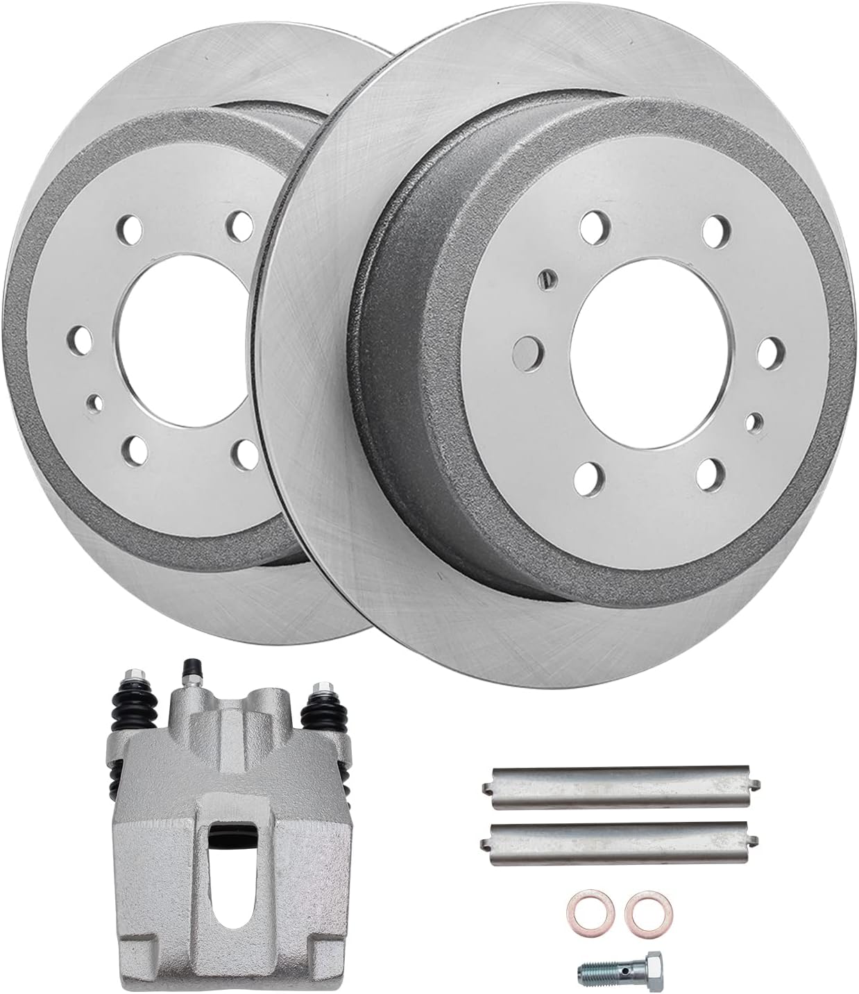 Detroit Axle - Rear Brake Kit for Ford 2004-2011 F-150, Lincoln 2006-2008 Mark LT, Disc Brakes Rotors Disc Brake Caliper w/Bracket 2007 Replacement