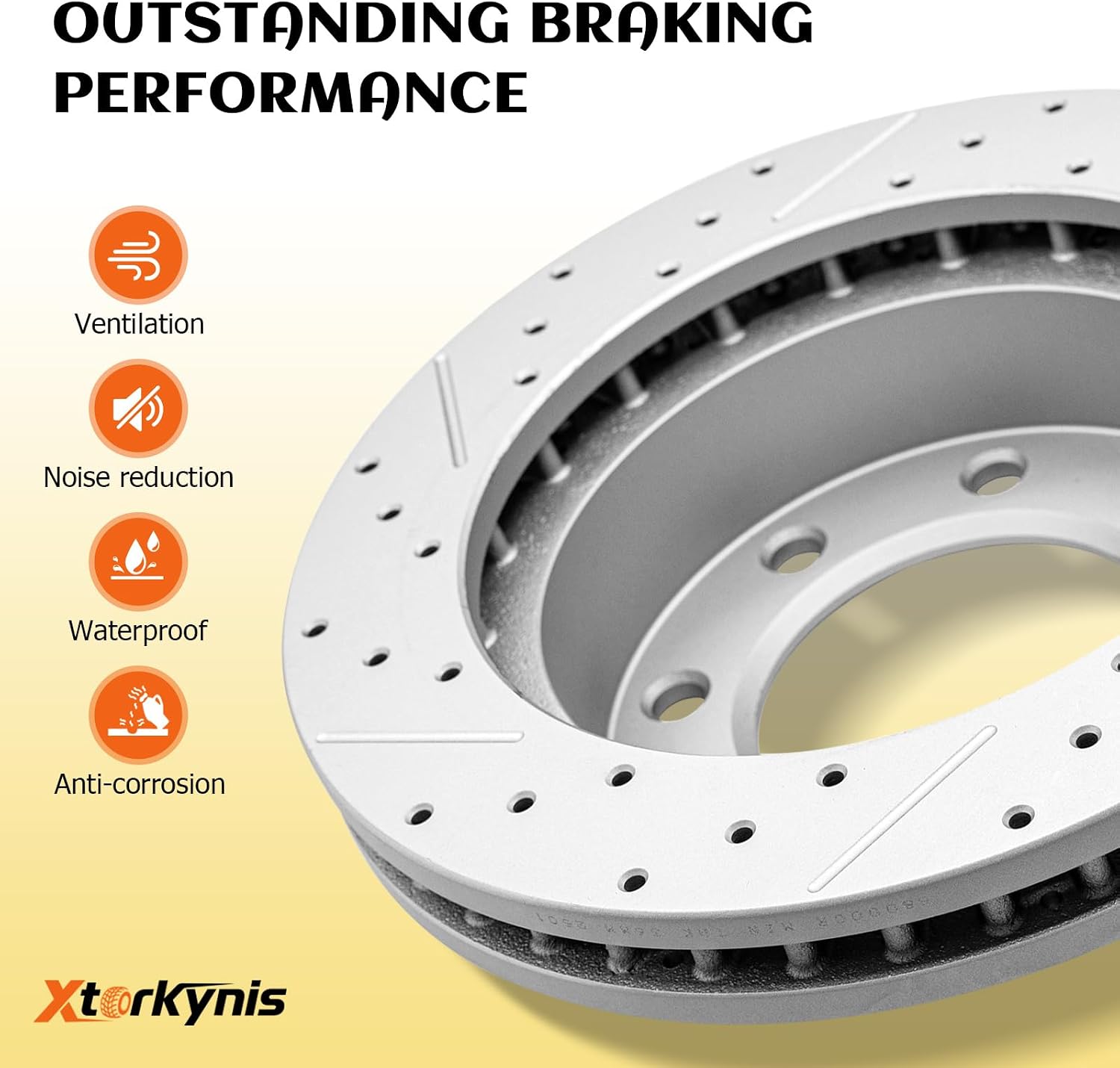 Front and Rear Brake Kit, Drilled and Slotted Brake Rotor With Ceramic Pads for 2007-2013 Chevrolet Avalanche Silverado Suburban 1500 Tahoe, GMC Sierra 1500 Yukon, Cadillac Escalade