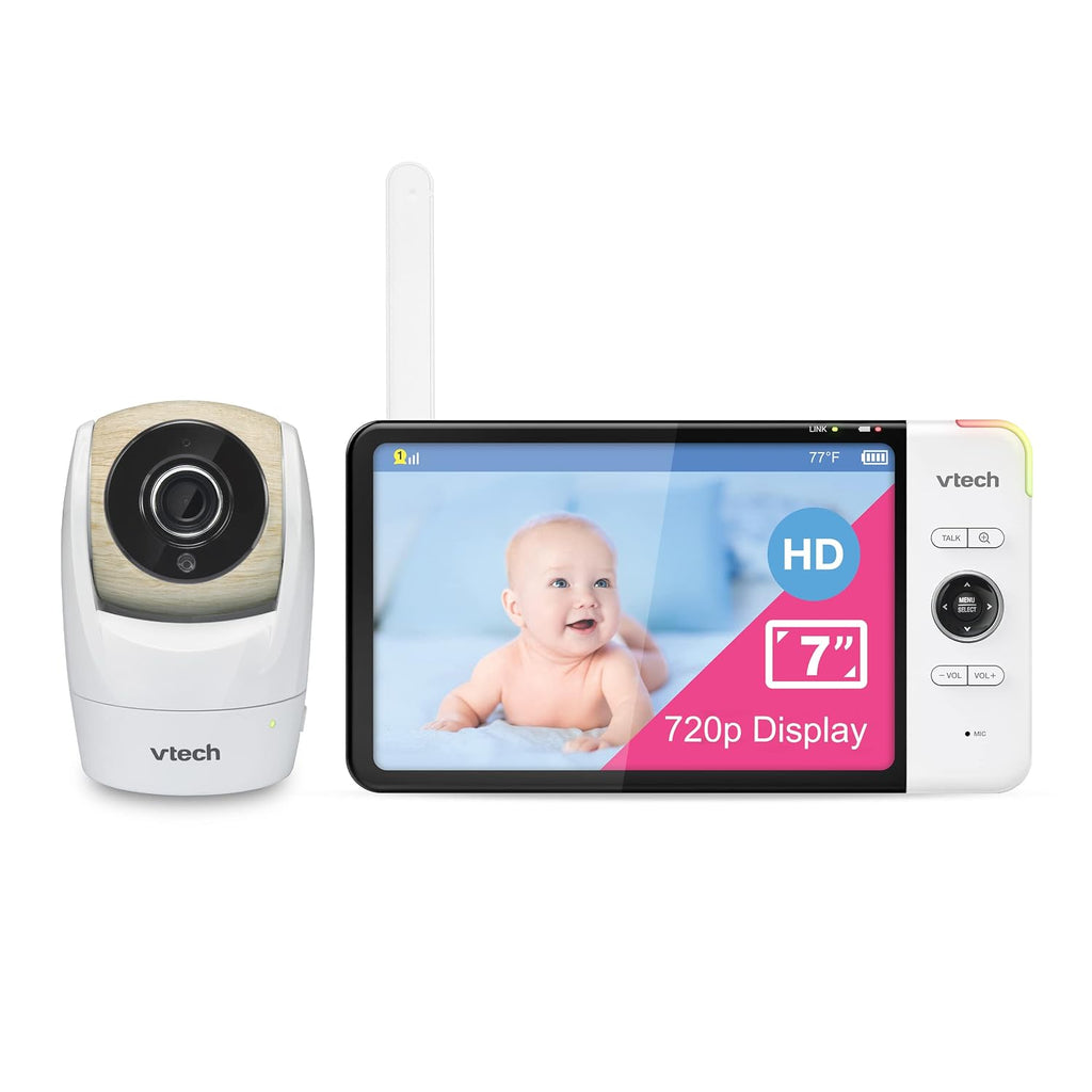 LeapFrog LF915-2HD Baby Monitor, 2 Cameras, 5' 720p Screen, 360° Pan-Tilt-Zoom, Color Night Vision & VTech [Upgraded] VM919HD Baby Monitor, 7' 720p Screen,360 Panoramic Viewing, 110 Wide-Angle View