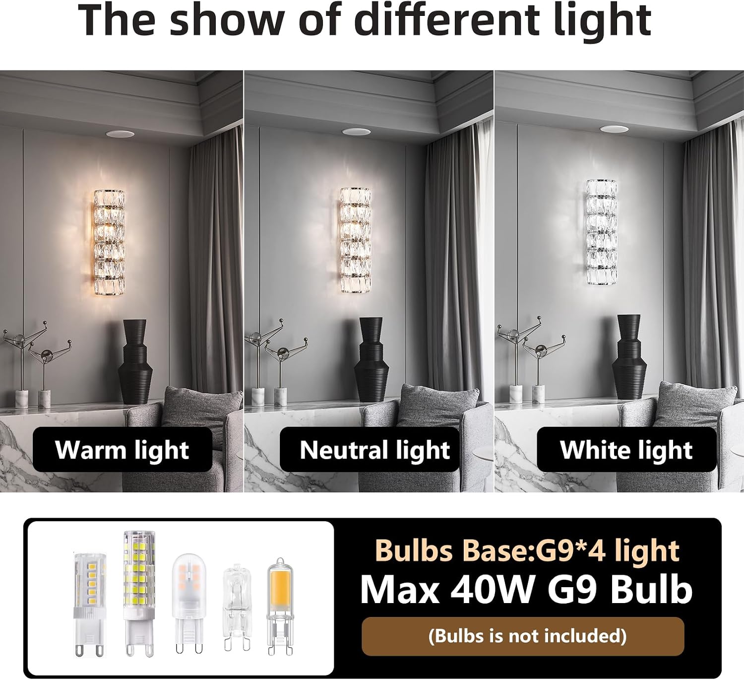 6 Layer Chrome Crystal Wall Sconce, Elegant Modern Luxury Light Fixture, Suitable for Bathroom, Stairway, Kitchen, Living Room, Bedroom, Hallway - 60W