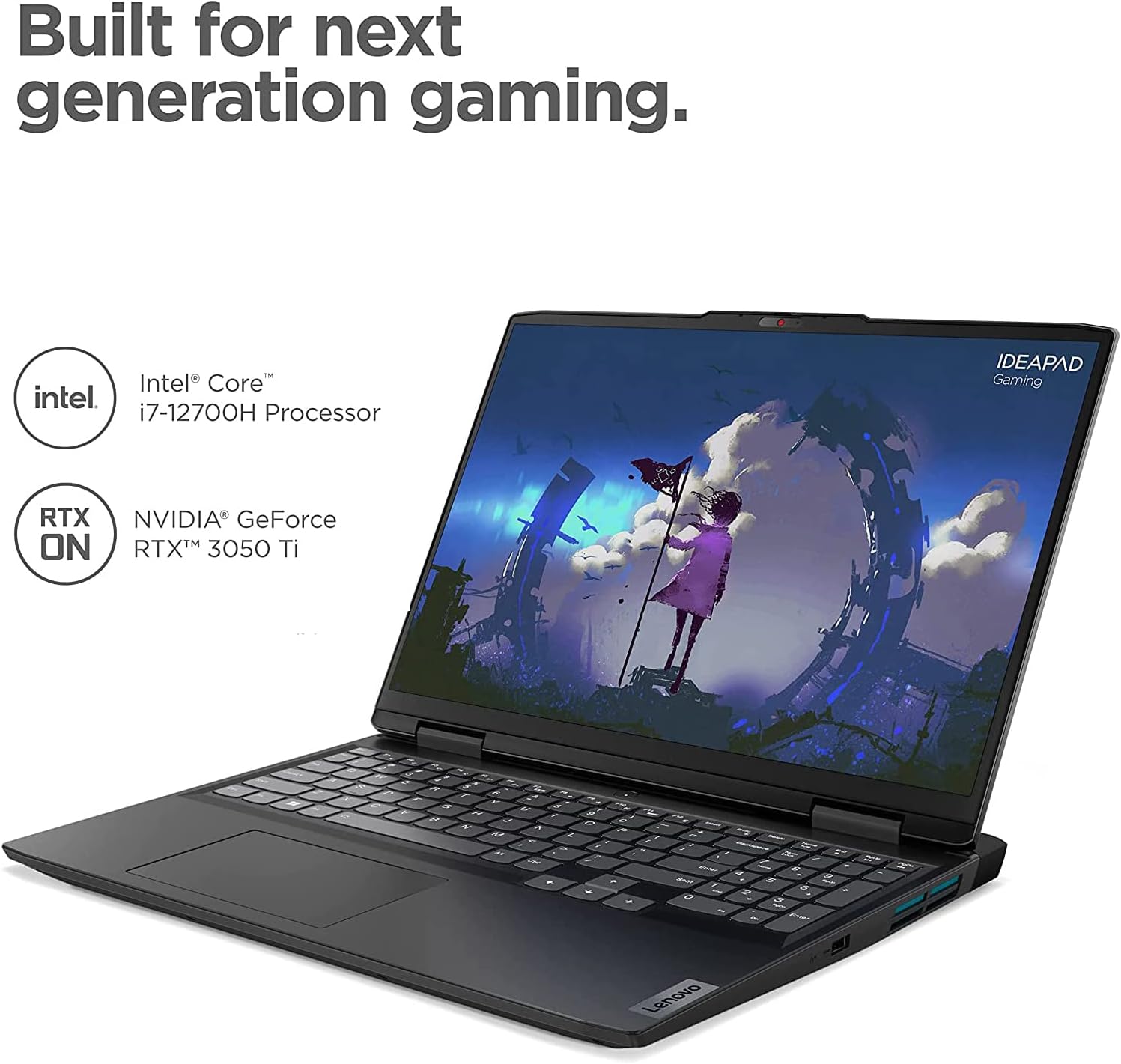 Lenovo Ideapad 3i Gaming 15.6' FHD 120Hz Laptop, Intel Core i7-12700H, 16GB RAM 2TB PCIe SSD, GeForce RTX 3050Ti Graphics, Backlit Keyboard, Onyx Grey with TWE HDMI Cable