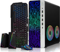 TechMagnet HP G4 Desktop Computer PC AMD Pro A10-9700 R7, 16GB RAM, 1TB SSD, RGB Speaker, RGB Keyboard with AI-Enabled Copilot Key, Mouse, 2X ARGB Fan WiFi, Windows 11 (Renewed)