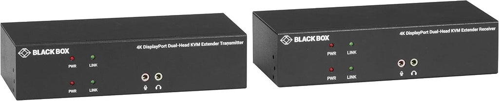 Black Box KVM Extender over CATx - 4K, Dual-Head, DisplayPort, USB 2.0