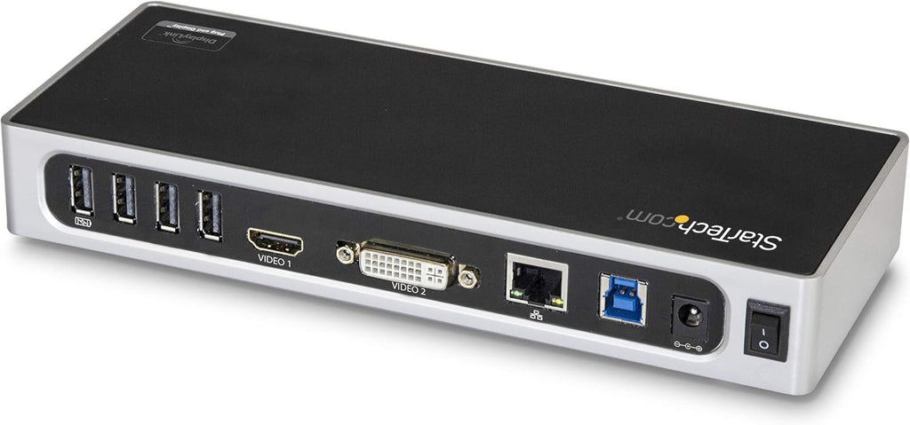 StarTech.com USB 3.0 Docking Station - Dual Monitor Laptop Docking Station with HDMI & DVI/VGA Video - 6-port USB 3.1 Gen 1 5Gbps Hub, GbE, Audio - Universal Type-A Dock - Windows & Mac (DK30ADD)