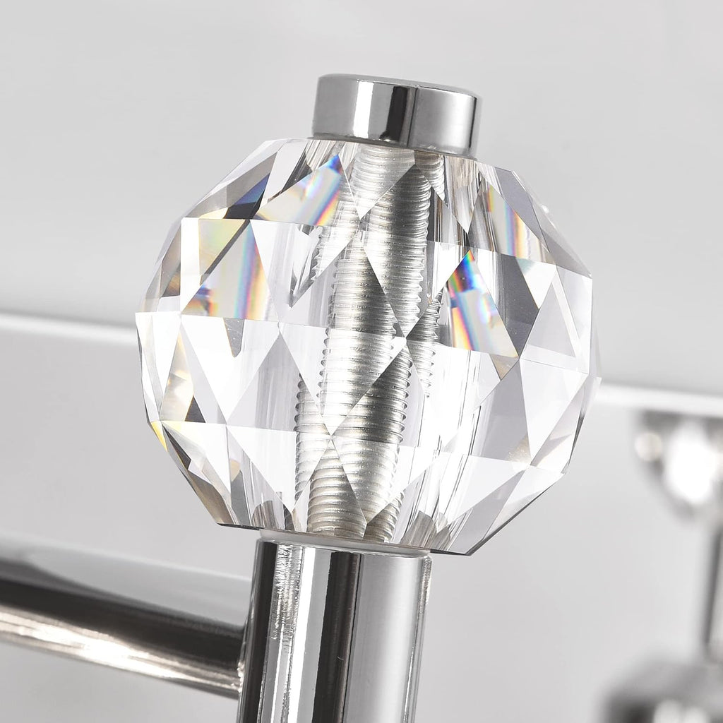 PRESDE Crystal 6 Light Bathroom Vanity Lights Chrom Bathroom Lights Fixtures Over Mirror Modern Bedroom Hallway