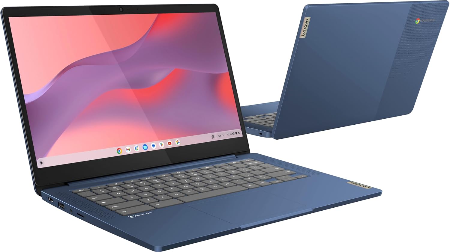 Lenovo Chromebook 14 Touchscreen Laptop (14' FHD Touch Display, 8-Core MediaTek Kompanio 520, 4GB RAM, 128GB Storage (64GB eMMC+64GB SD)), Webcam, 13-Hrs Long-Battery Life, Chrome OS (Renewed)