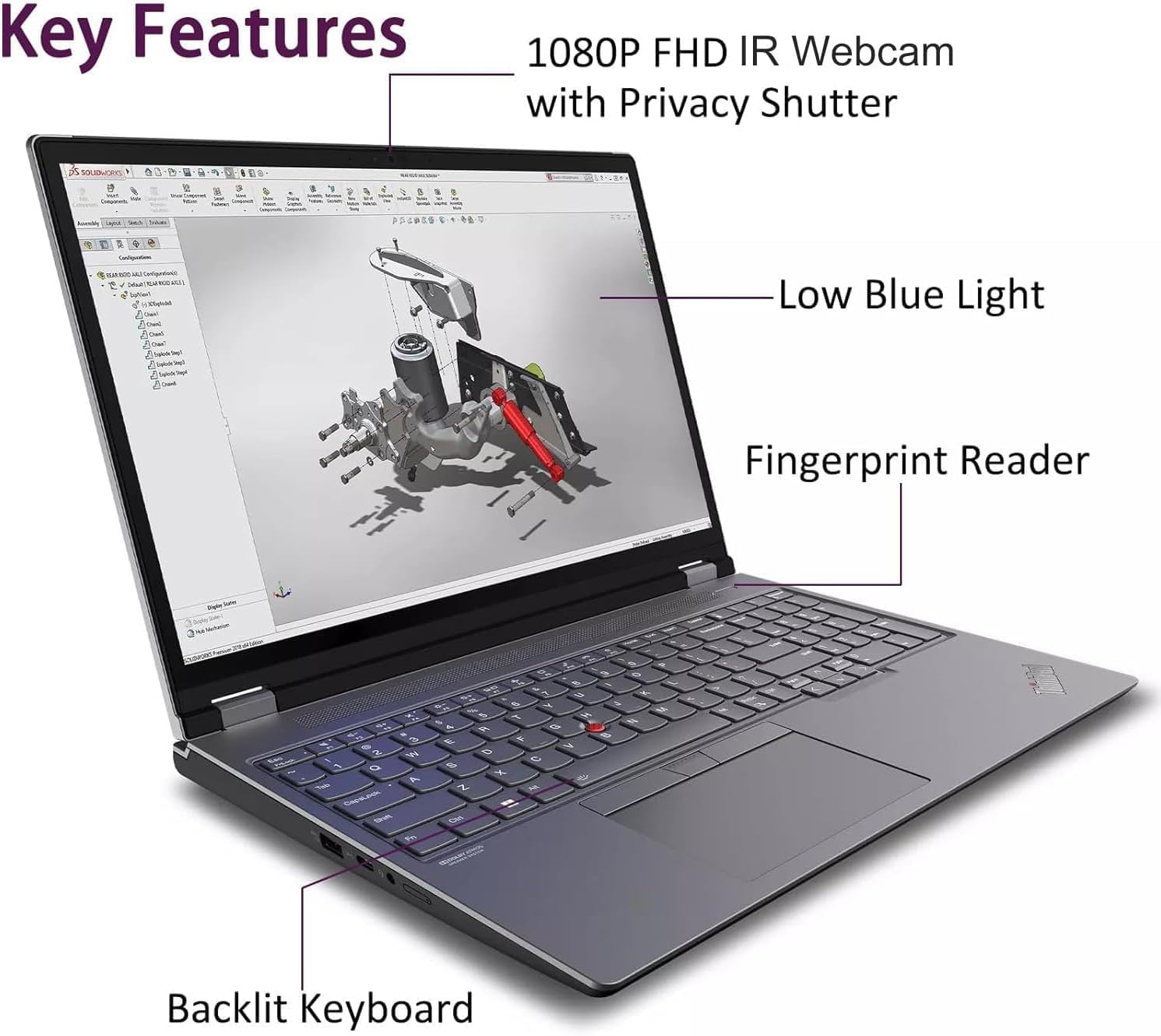 Lenovo ThinkPad P16 Mobile Workstation Laptop (16' 4K UHD (3840 x 2400), NVIDIA RTX 1000 Ada, Intel 20-Core i7-14700HX, 64GB DDR5, 2TB SSD) for Designers, Engineers, 1080p IR Webcam, Win 11 Pro