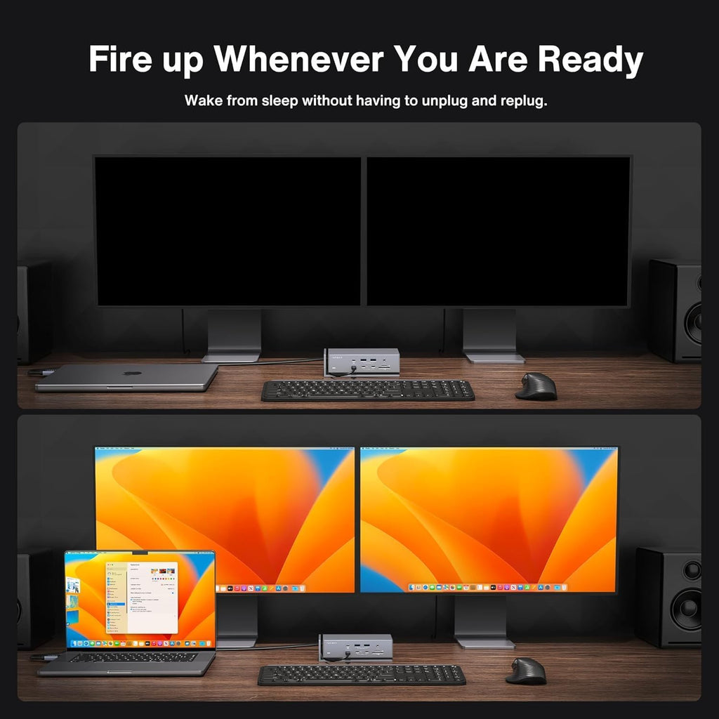 iVANKY FusionDock Max 1 Dual Thunderbolt 4 Chips, 20-in-1 Quad 6K@60Hz Monitor MacBook Docking Station, 40Gbps Dock for Mac M1/M2/M3 Pro/Max, 2HDMI 2.0, 96W PD, 10Gbps USB, 2.5 GbE