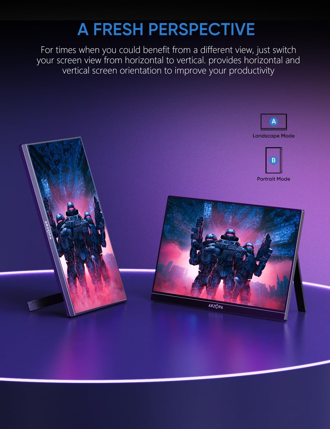 ARZOPA Portable Monitor & Sleeve,16.1'' 144Hz 1080P FHD Laptop Monitor & PU Sleeve Bag Combination