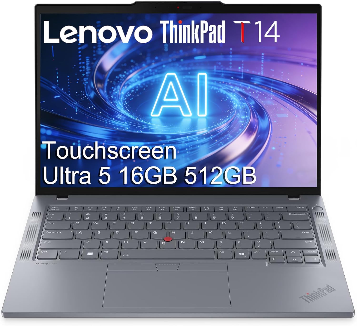 Lenovo ThinkPad T14 Business AI PC Laptop (14' FHD+ Touchscreen, Intel 12-Core Ultra 5 125U (> i7-1355U), 16GB DDR5 RAM, 512GB SSD), Backlit, Fingerprint, 5MP IR Webcam, 2x Thunderbolt 4, Win 11 Pro