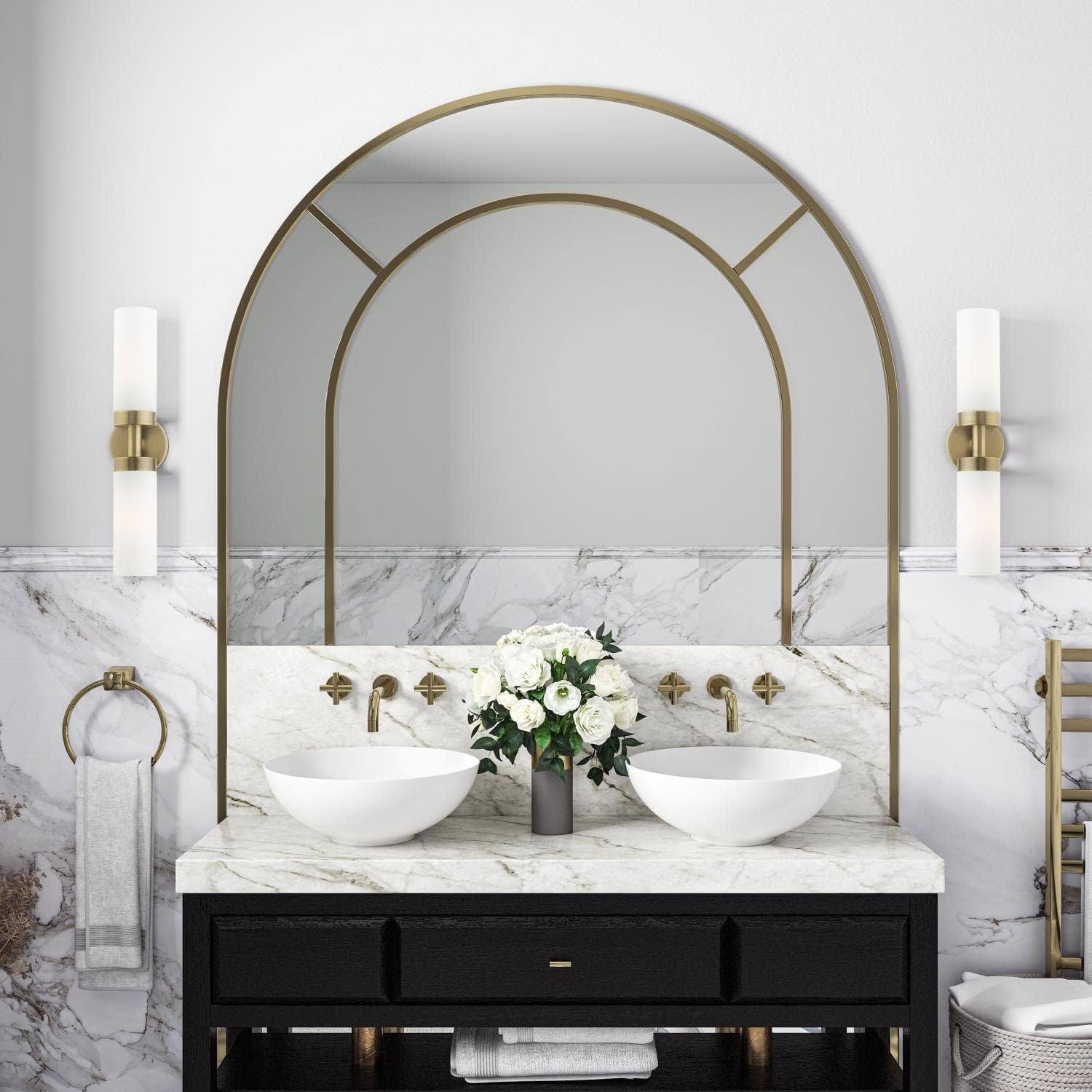 Livex Lighting, 15072-01, Aero, ADA Vanity Sconce, Antique Brass