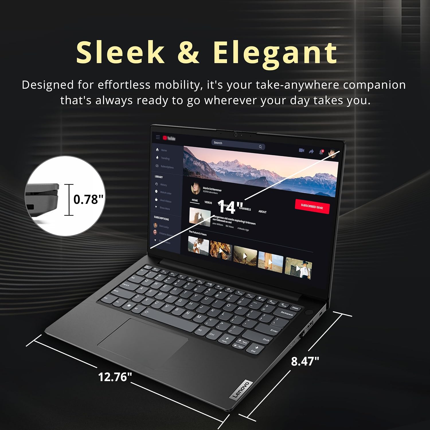 Lenovo V14 14' FHD Business Laptop, Intel i7-13620H, 16GB DDR4 RAM, 1.16TB Storage(1TB SSD+160GB Docking Station Set), ‎Intel UHD Graphics, Wi-Fi 6, Webcam, Windows 11 Pro, Black