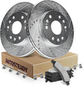 [6-Lug] 12.99' Front Brake Kit Replacement for Chevy Silverado 1500 2008 2009 2010 2011 2012 2013 2014-2018, for Chevy Suburban GMC Yukon XL 1500 Brakes and Rotors, Drilled Slotted Brakes