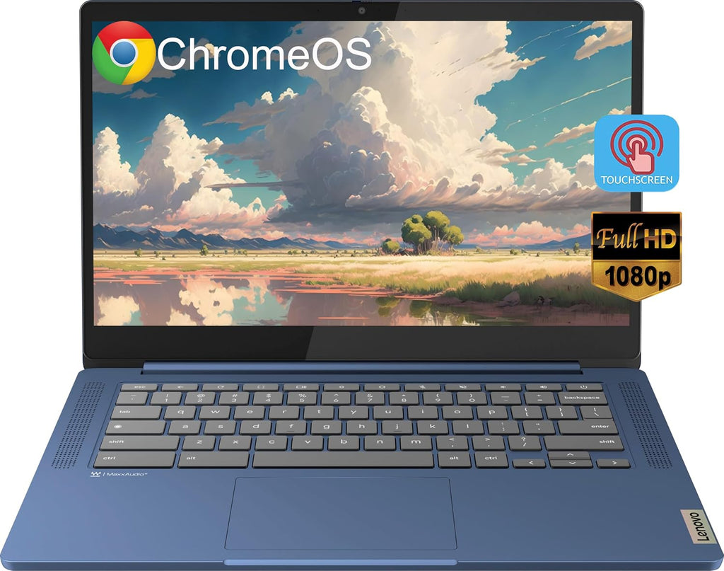 Lenovo Slim 3 Chromebook Laptop for Business Student, 14'' FHD Touchscreen, 8-Core MediaTek Kompanio 520 Processor, 4GB RAM, 64GB eMMC, 128GB Micro SD Card, Wi-Fi6, Bluetooth, Chrome OS