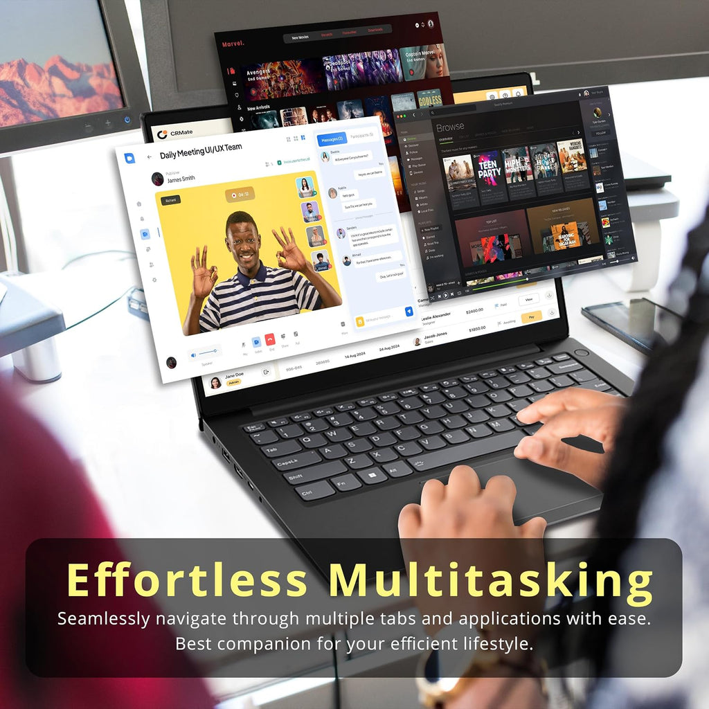 Lenovo V14 14' FHD Business Laptop, Intel i7-13620H, 16GB DDR4 RAM, 1.16TB Storage(1TB SSD+160GB Docking Station Set), ‎Intel UHD Graphics, Wi-Fi 6, Webcam, Windows 11 Pro, Black