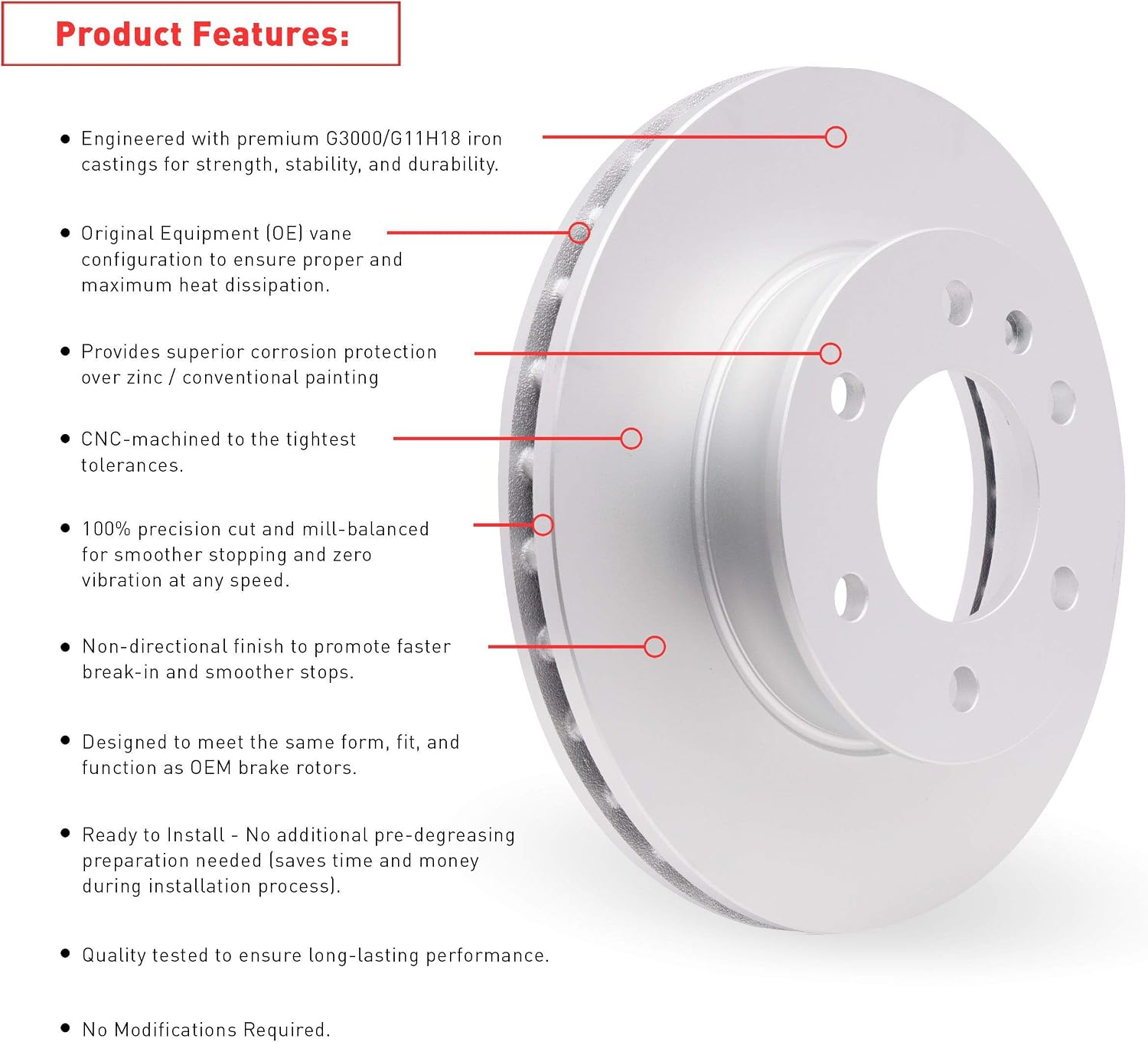 Dynamic Friction Company Front Brakes and Rotors|BlankBrake Rotors| Front 3000 Ceramic Brake Pads and Rotors Kit| Automotive Replacement Brake Kits