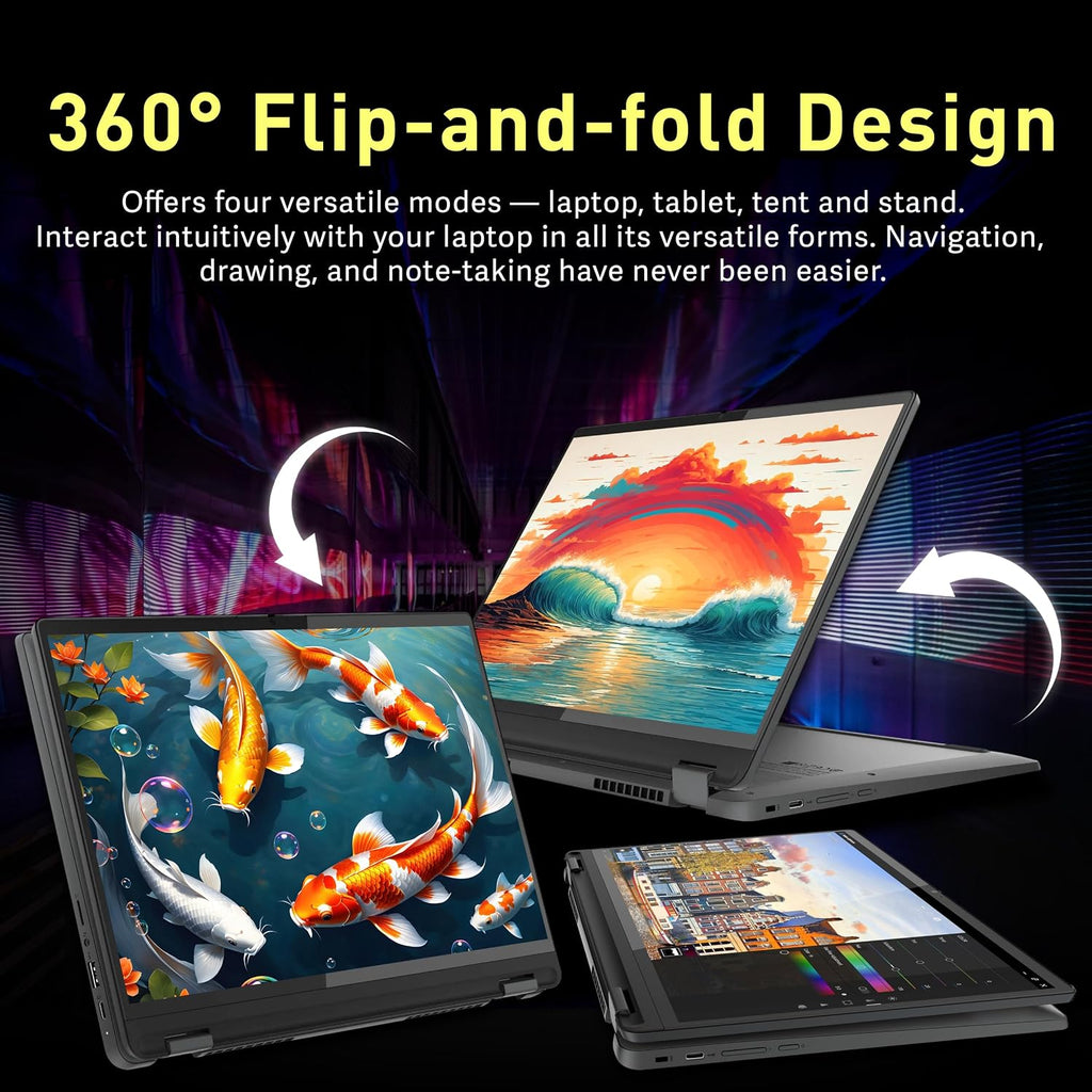 Lenovo Flex 5i Chromebook Plus 14' WUXGA Touchscreen 2-in-1 Laptop, Intel Core i5-1334U, 8GB LPDDR4x, 1.25TB Storage (256GB SSD+1TB Docking Station), Backlit Keyboard, FHD Camera, Chrome OS, Gray