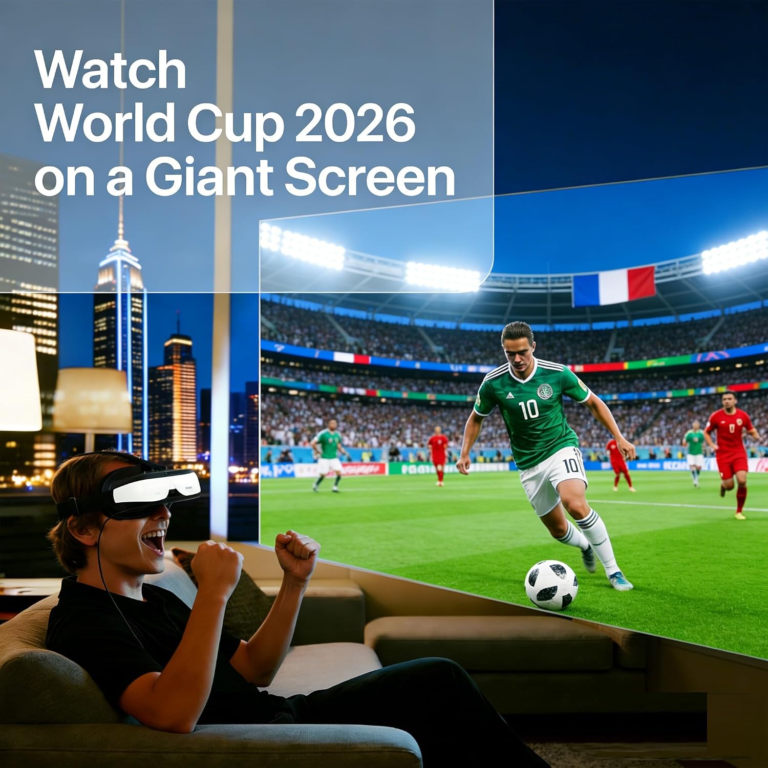 Bigeyes H3 Head Mounted Display - HD 300'' Big Screen,HDMI interface,Built in Battery (3H Playtime), Lightweight & Compact, Enjoy Movies Privately for Men, Travel, Camping, Bedtime Film Mode