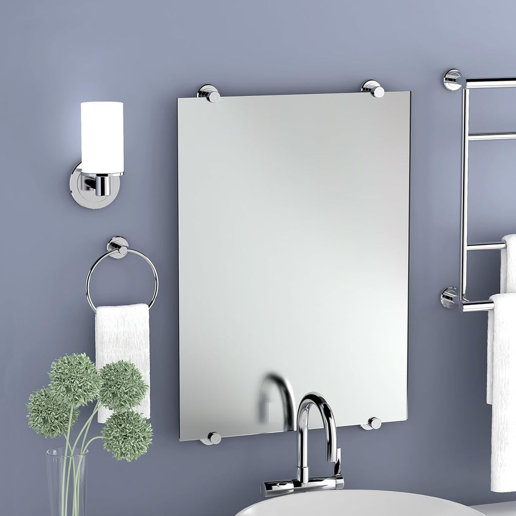 Gatco 1686 Latitude II 3-Light Bathroom Vanity Light Fixture, Wall Mounted, 19.65-Inch W x 9.5-Inch H, Chrome, Frosted Glass Shades, Triple Sconce