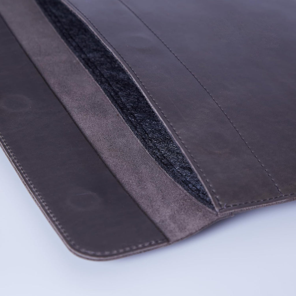 Grey Laptop Case Leather Made for MacBook Pro 14inch Sleeve - Carrying Sleeves Compatible with MacBook Pro 14' M1 M2 M3 M4 Max A2442 A2779 A2992 A2918 A3402 2024 2025 Genuine Vintage Leather, Gray