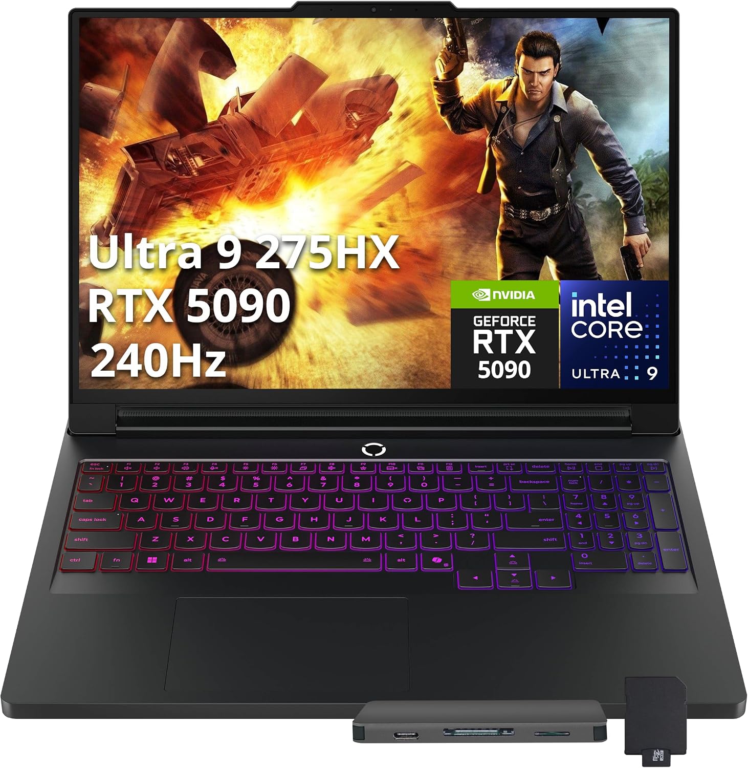 Lenovo Legion Pro 7i 16' WQXGA OLED 240Hz Gaming Laptop, Intel Ultra 9 275HX, GeForce RTX 5090, 32GB DDR5, 2TB Storage(1TB SSD+1TB Docking Station Set), Backlit Keyboard, WiFi 7, Win 11 Pro, Black