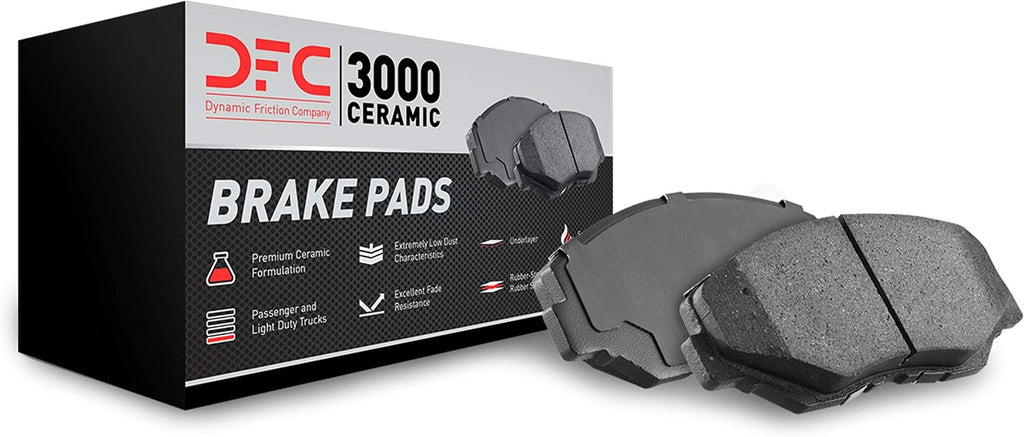 Dynamic Friction Company Front Brakes and Rotors|BlankBrake Rotors| Front 3000 Ceramic Brake Pads and Rotors Kit| Automotive Replacement Brake Kits