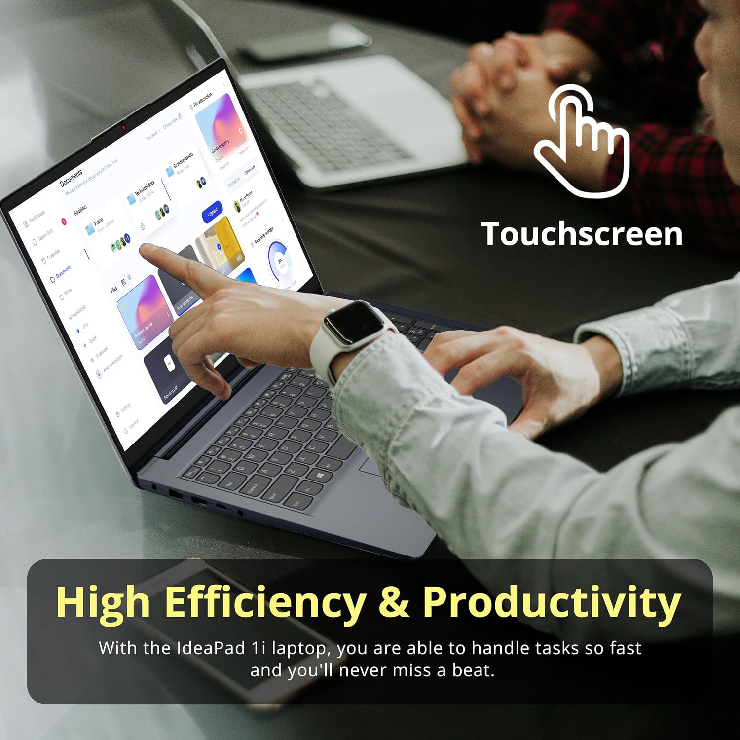 Lenovo IdeaPad 1i 15.6' FHD Touchscreen Laptop, Intel i5 1235U, 16GB RAM, 672GB Storage(512GB SSD + 160GB Docking Station), Intel Iris Xe Graphics, HD Camera, Dolby Audio, Wi-Fi 6, Win 11 Pro, Blue