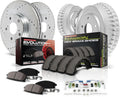 Power Stop K15263DK Front and Rear Z23 Carbon Fiber Brake Pads with Drilled and Slotted Brake Drums Kit For 2009 - 2013 Chevy Silverado 1500 GMC Sierra 1500