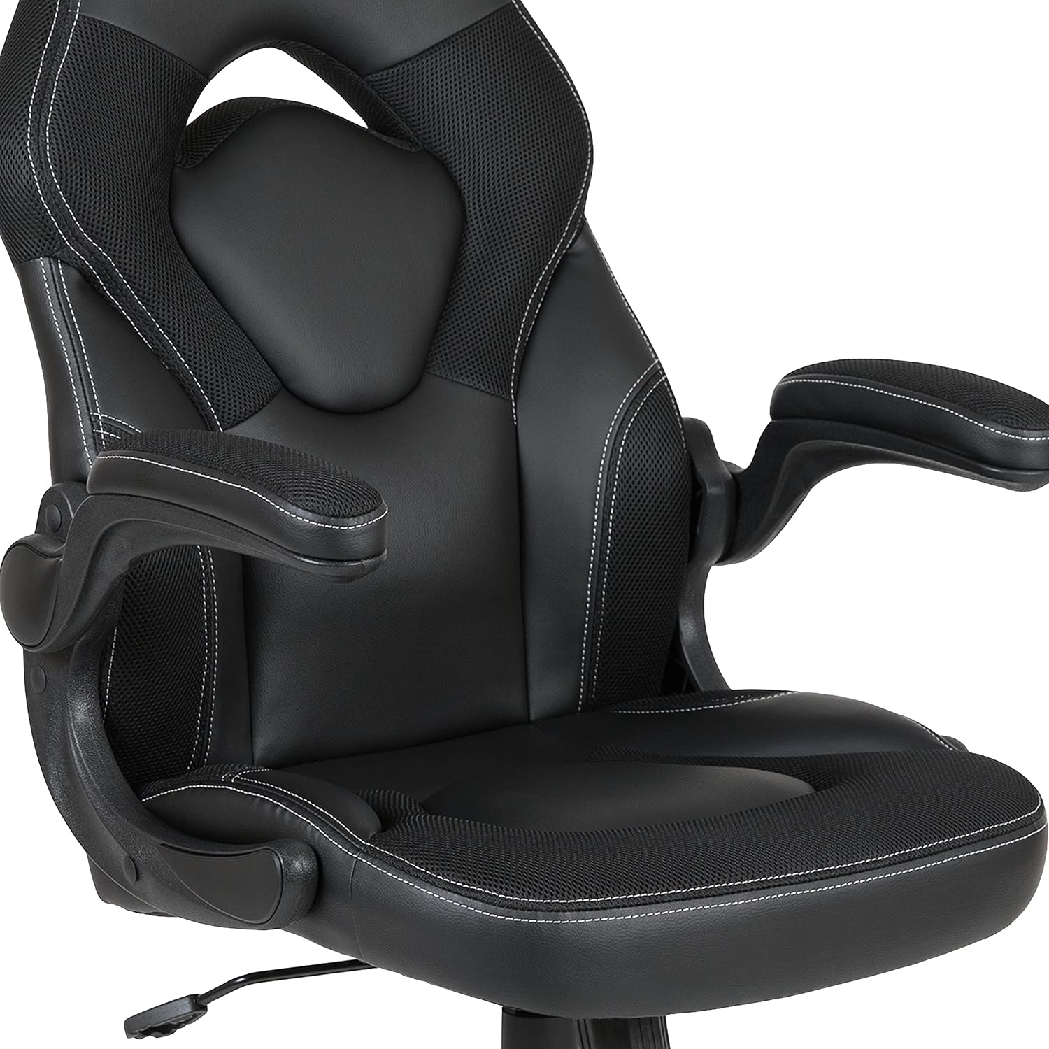 Flash Furniture Black Gaming Desk and Black Racing Chair Set with Cup Holder, Headphone Hook, and Monitor/Smartphone Stand