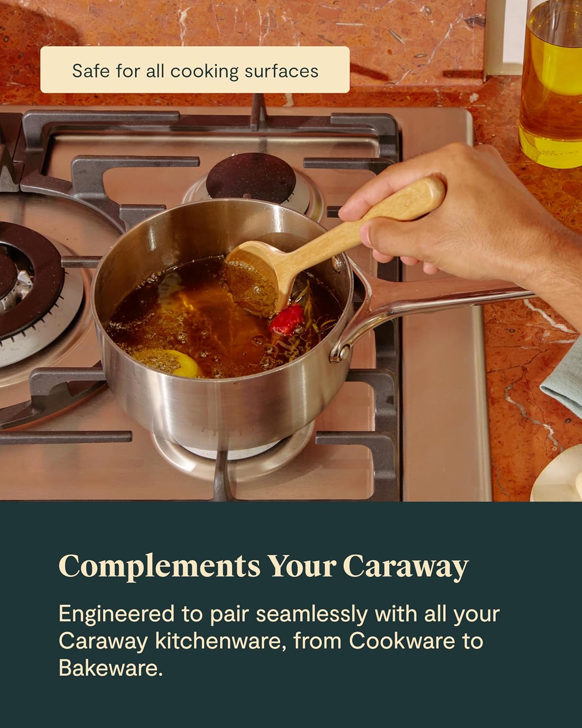 Caraway 9-Piece Wooden Kitchen Utensils Set for Cooking, Serving, and Plating - Includes Full-Size and Mini Spoons, Scrapers, Spatulas, Tongs and Server - Birch Wood
