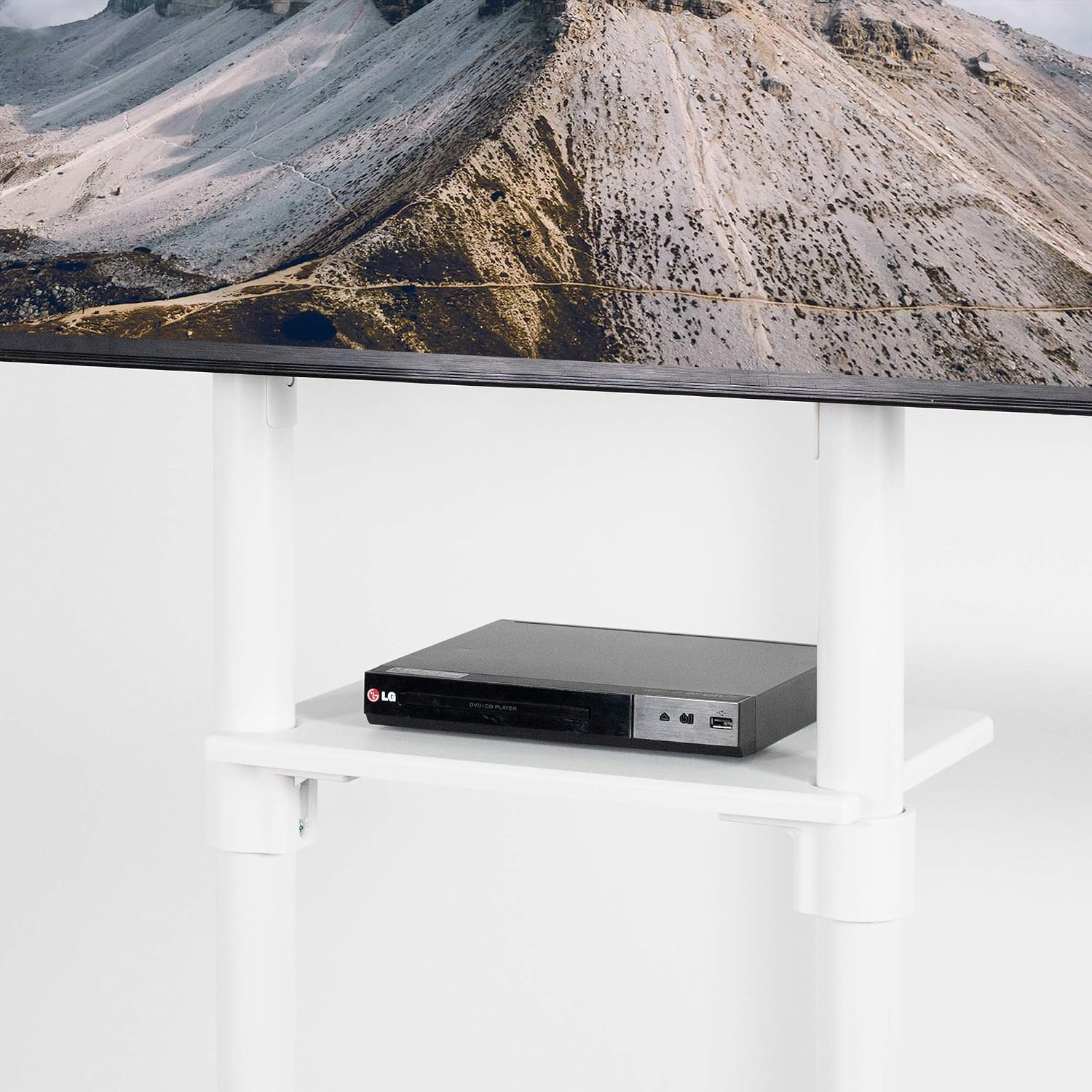 VIVO Mobile Premium TV Cart for 32 to 88 inch Screens up to 154 lbs, Samsung Digital Flipchart, Microsoft Surface Hub 2S, Portrait to Landscape, Shelf, Wheels, Max VESA 600x400, White, STAND-TV02PW