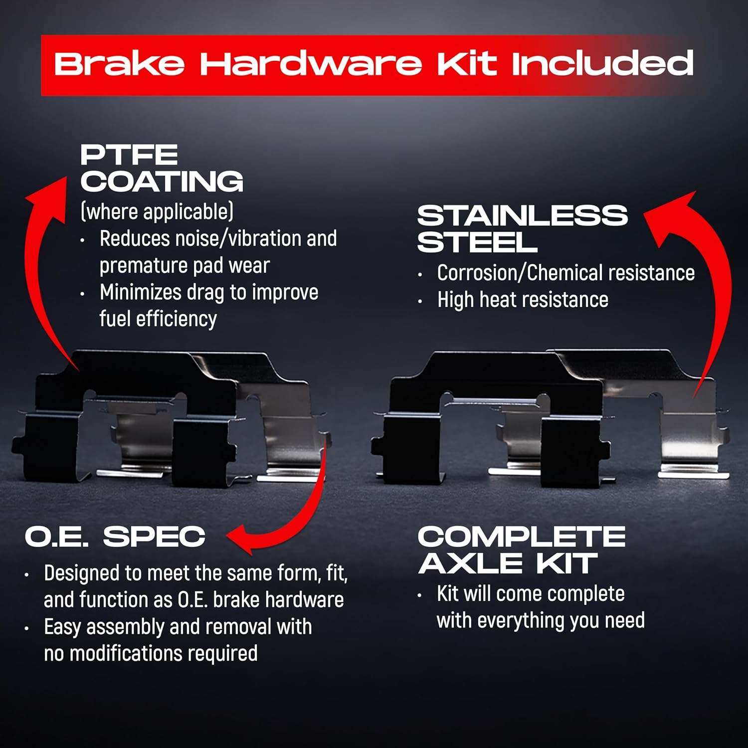 R1 Concepts Front Brake Kit Fits 2011-2019 Ford Fiesta| Performance Sport Pads, Slotted Rotors| Hardware| 10.2' Front