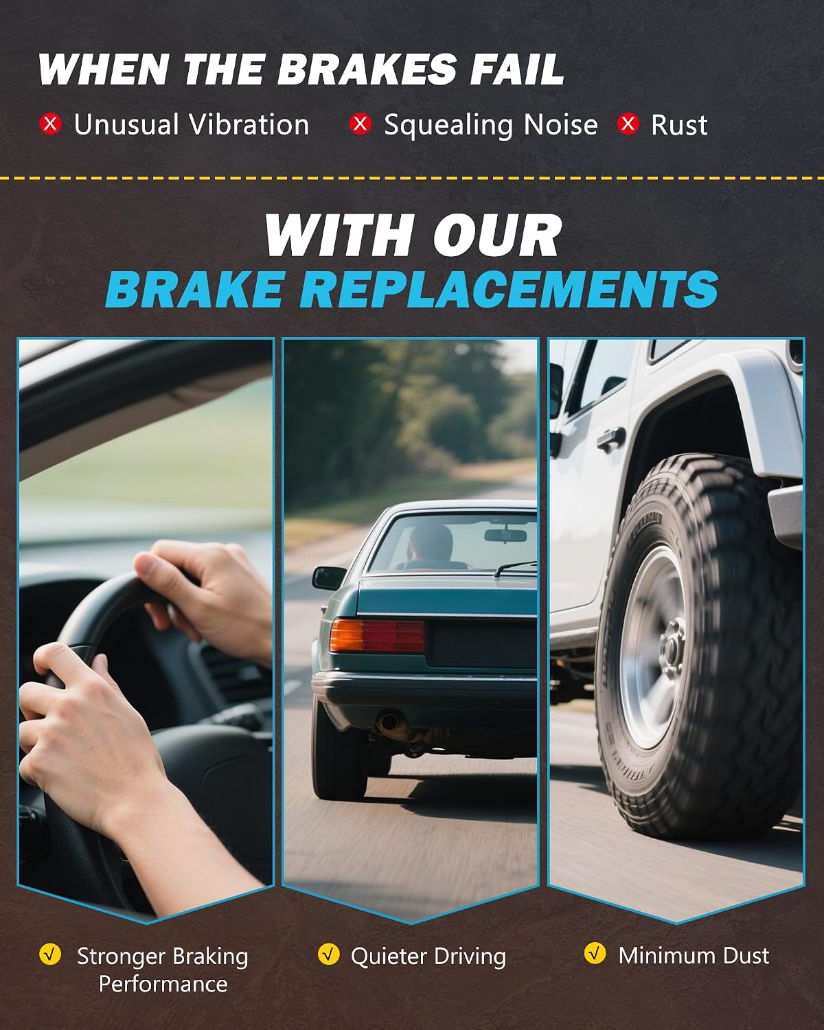 Brake Kit for Cadillac Escalade ESV EXT, Chevy Silverado Avalanche Suburban GMC Yukon XL Sierra 1500 Brakes and Rotors Kit Front and Rear, Pads Replacement 12.99' Front 13.58' Rear Rotor