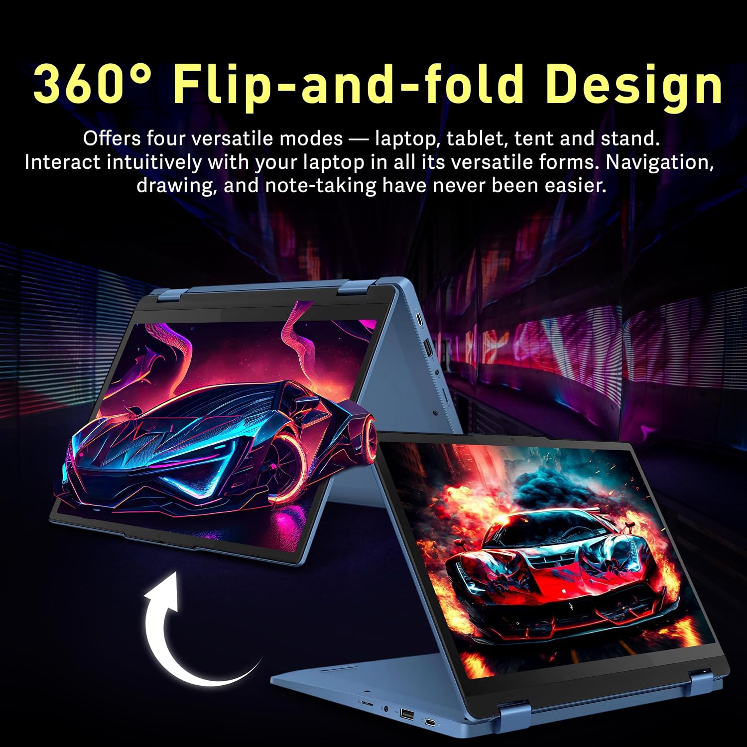 Lenovo Flex 3i Chromebook 12.2' WUXGA Touchscreen 2-in-1 Laptop, Intel N100, 4GB LPDDR5, 224GB Storage (64GB eMMC+160GB Docking Station Set), Intel UHD Graphics, HD Webcam, Wi-Fi 6, Chrome OS, Blue