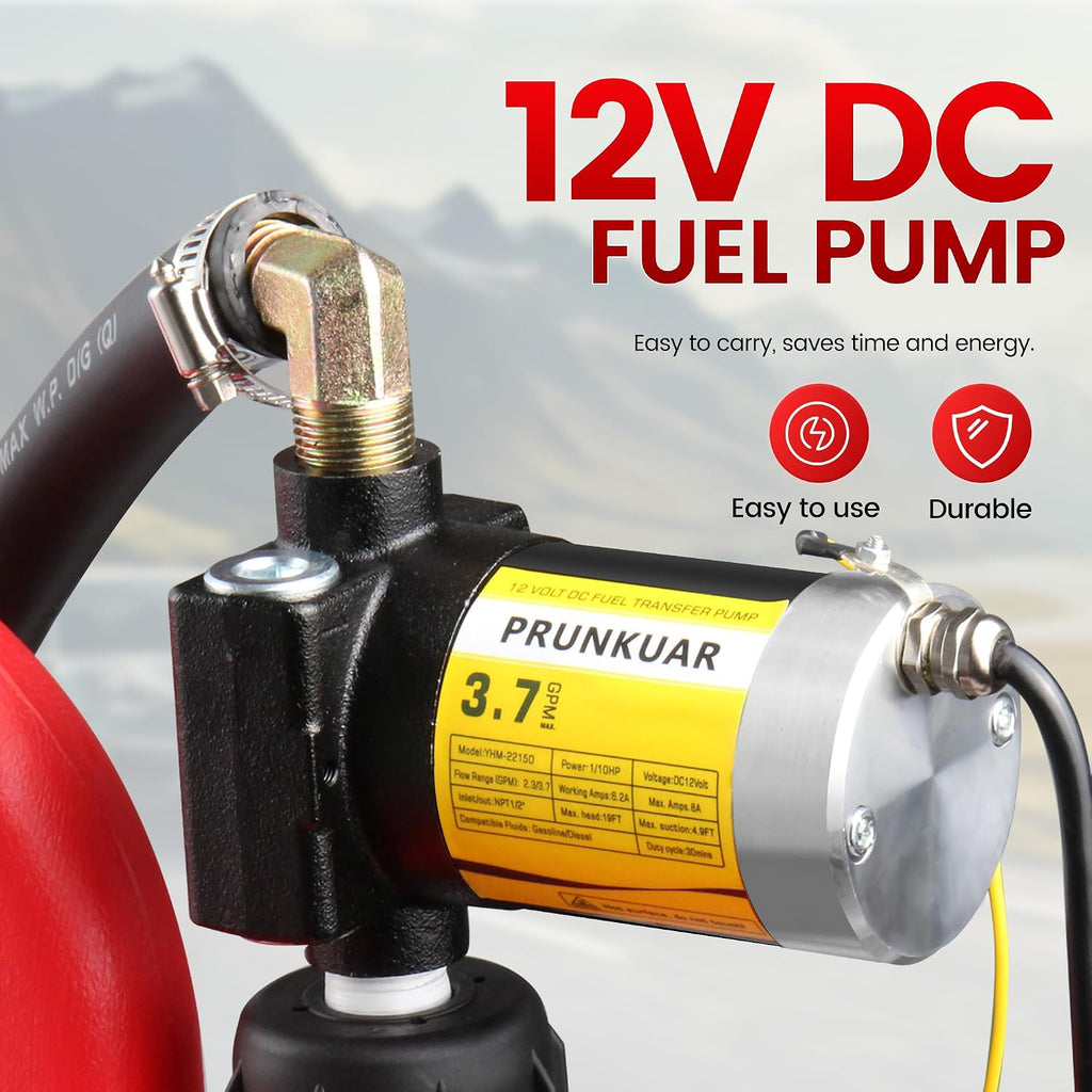 16 Gallon Fuel Caddy 2 Pack, 60L Fuel Transfer Caddy with 12V DC Pump and Wheels, Gas Caddy with Self-priming Transfer Pump, Gasoline Diesel Fuel Transfer for Cars, Lawn Mowers, ATVs, Boats & More (Pack of 2)