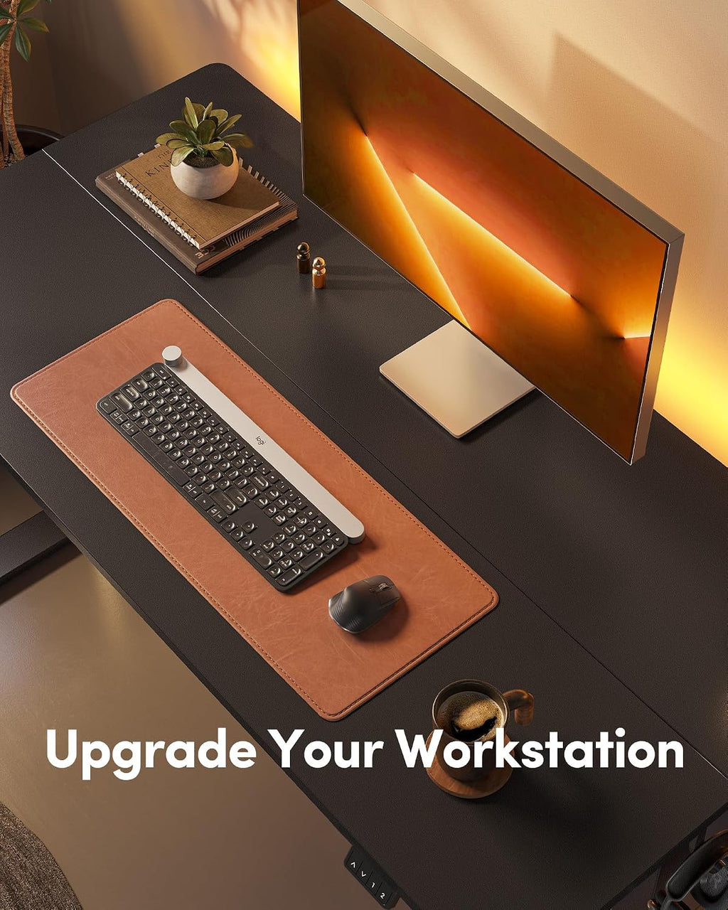 FEZIBO Electric Standing Desk Height Adjustable, 55 x 24 Inches Sit Stand up Desk, Home Office Computer Desk Rising Memory Presets (Black)