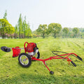 49CC 2-Stroke Gas Lawn Mower, Multi-Functional Gas Mower Grass, 1.8KW Hand Push String Trimmer, Red