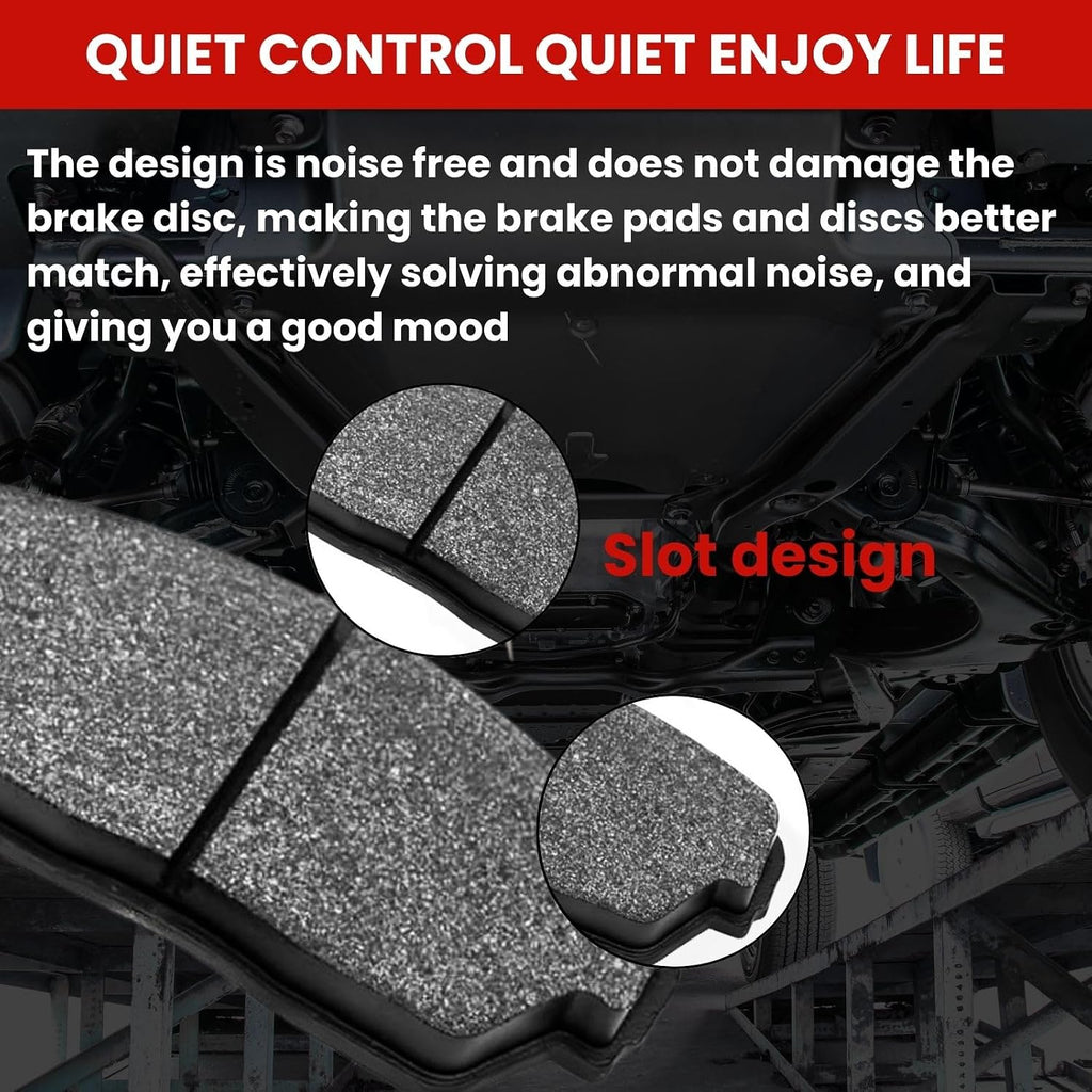 Arrhythmic 6PCs Brake Kit 10.16inch(258mm) Front Ceramic Brake Pads and Rotors kit for Ford Fiesta 1.6L 2011 2012 2013 2014 2015 2016 2017 2018 2019, for Ford Fiesta 1.0L 2014 2015 2016 2017